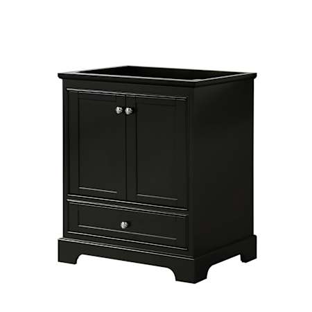 Wyndham Collection Deborah 29-1/4" Free Standing Single Wood Vanity Cabinet Only - Less Vanity Top Dark Espresso / Polished Chrome Hardware