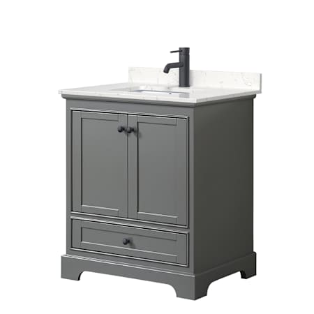 Dark Gray / Carrara Cultured Marble Top / Matte Black Hardware
