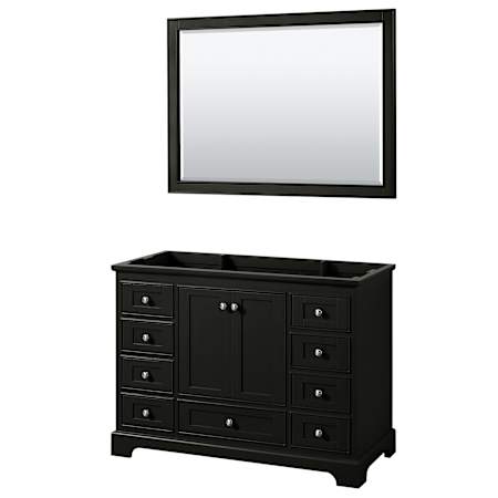 Wyndham Collection Deborah 47-1/4" Free Standing Single Wood Vanity Cabinet Only with Mirror - Less Vanity Top Dark Espresso / Polished Chrome Hardware