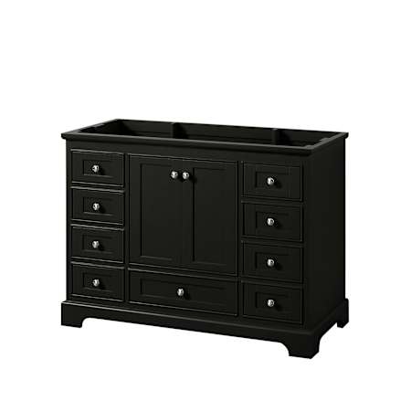 Wyndham Collection Deborah 47-1/4" Free Standing Single Wood Vanity Cabinet Only - Less Vanity Top Dark Espresso / Polished Chrome Hardware