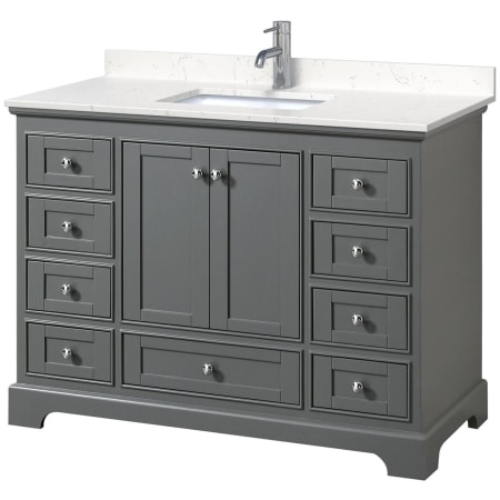 Dark Gray / Carrara Cultured Marble Top / Polished Chrome Hardware
