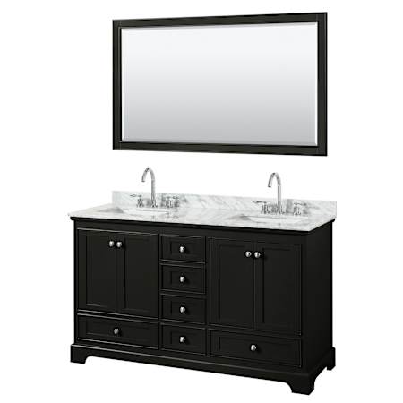 Dark Espresso / White Carrara Marble Top / Polished Chrome Hardware
