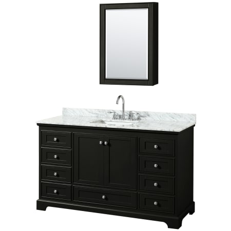 Dark Espresso / White Carrara Marble Top / Polished Chrome Hardware