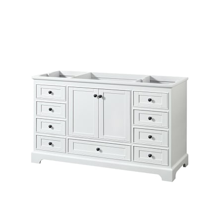 Wyndham Collection Deborah 59-1/4" Free Standing Single Wood Vanity Cabinet Only - Less Vanity Top White / Matte Black Hardware