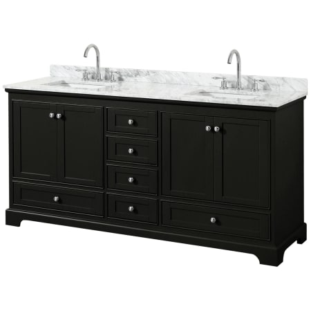 Finish: Dark Espresso / White Carrara Marble Top / Polished Chrome Hardware