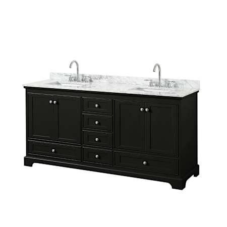 Dark Espresso / White Carrara Marble Top / Polished Chrome Hardware