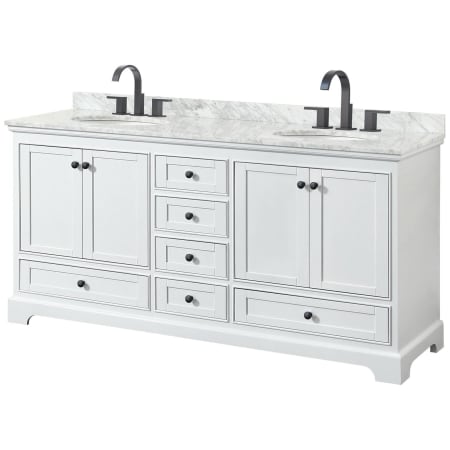 White / White Carrara Marble Top / Matte Black Hardware