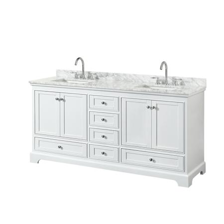 White / White Carrara Marble Top / Polished Chrome Hardware