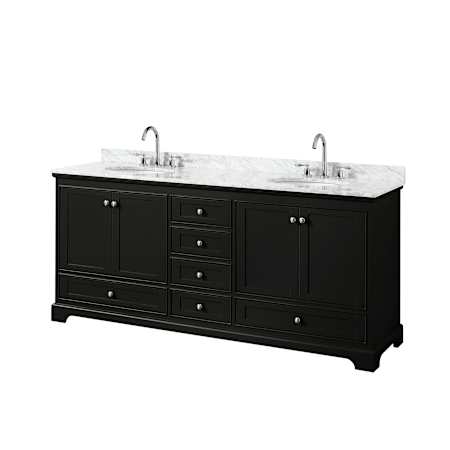 Dark Espresso / White Carrara Marble Top / Polished Chrome Hardware