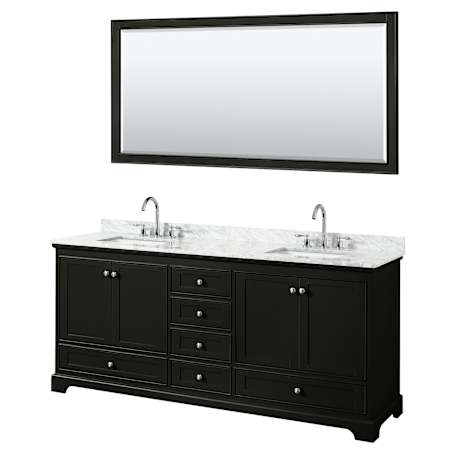 Dark Espresso / White Carrara Marble Top / Polished Chrome Hardware