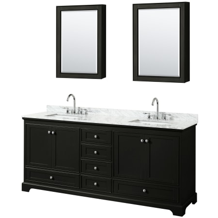 Dark Espresso / White Carrara Marble Top / Polished Chrome Hardware