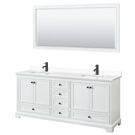 White / White Cultured Marble Top / Matte Black Hardware
