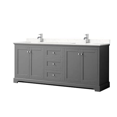 Dark Gray / Carrara Cultured Marble Top / Polished Chrome Hardware