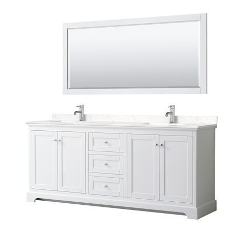 White / Carrara Cultured Marble Top / Polished Chrome Hardware