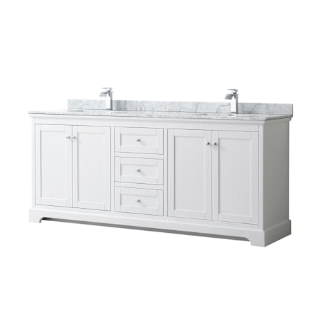 White / White Carrara Marble Top / Polished Chrome Hardware