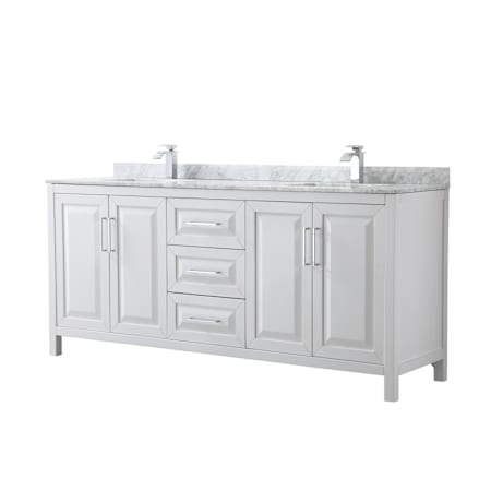 White / White Carrara Marble Top / Polished Chrome Hardware