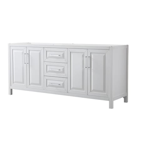 Wyndham Collection Daria 79" Double Free Standing Vanity Cabinet Only - Less Vanity Top White / Polished Chrome Hardware