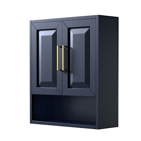 Wyndham Collection Daria 30" MDF Wall Mounted Bathroom Cabinet Dark Blue / Brushed Gold Hardware