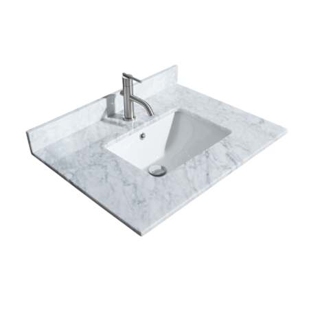 Wyndham Collection 30" Marble Vanity Top with Backsplash White Carrara Marble
