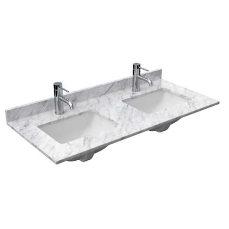 Wyndham Collection 48" Marble Vanity Top with Backsplash White Carrara Marble