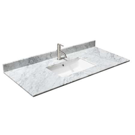 Wyndham Collection 48" Marble Vanity Top with Backsplash White Carrara Marble