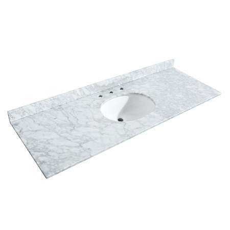 Wyndham Collection 60" Marble Vanity Top with Backsplash White Carrara Marble