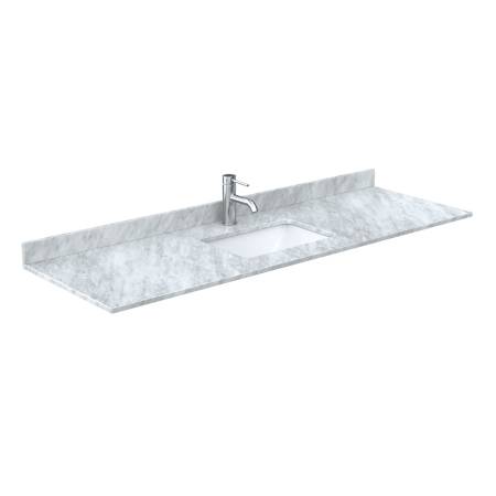 Wyndham Collection 66" Marble Vanity Top with Backsplash White Carrara Marble