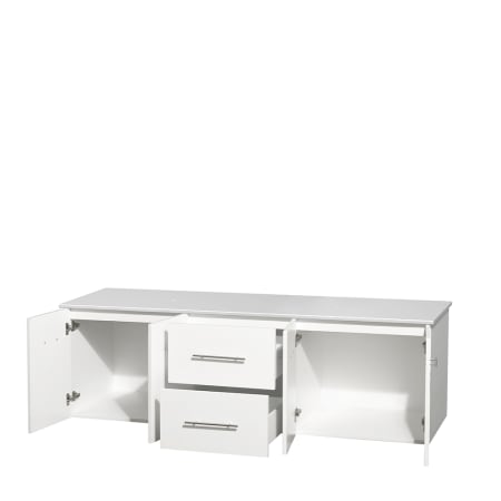 Open Vanity View with White Stone Top Only