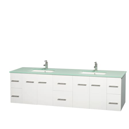 Wyndham Collection-WCVW00980DUNSM70-Full Vanity View with Green Glass Top and Undermount Sinks