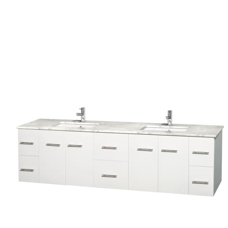 Wyndham Collection-WCVW00980DUNSM70-Full Vanity View with White Carrera Marble Top and Undermount Sinks
