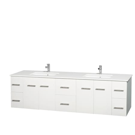 Wyndham Collection-WCVW00980DUNSM70-Full Vanity View with White Stone Top and Undermount Sinks