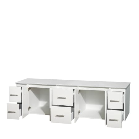 Open Vanity View with White Stone Top Only