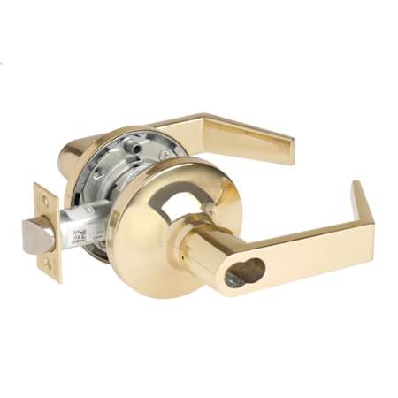Yale 5400LN Series Augusta Heavy Duty Grade 1 Keyed Entry Storeroom Door Lever Set with FSIC - Less Cylinder Bright Brass