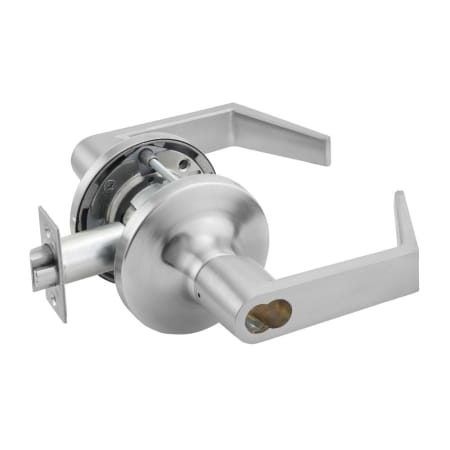 Yale 5400LN Series Augusta Heavy Duty Grade 1 Keyed Entry Storeroom Door Lever Set with 7 Pin FSIC - Less Cylinder Satin Chrome