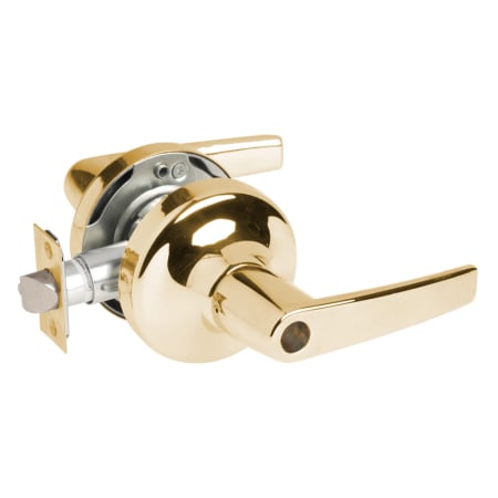 Yale 5300LN Series Monroe Grade 2 Single Cylinder Keyed Entry Door Lever Set - Less Cylinder Bright Brass