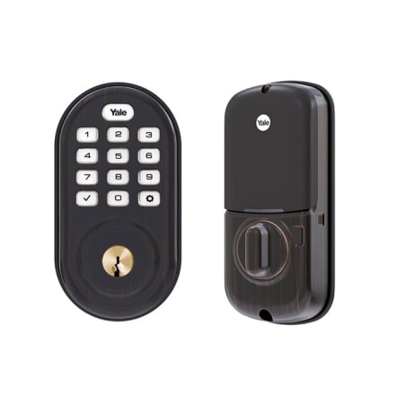 Yale Real Living Deadbolt with Push Button Keypad and Z-Wave Oil Rubbed Bronze Permanent