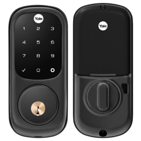 Yale Electronic Single Cylinder Keyless Entry Deadbolt with Wi-Fi and Bluetooth Technology from the Assure Lock Collection Black Suede