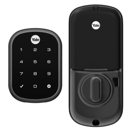 Yale Real Living Slim Keyless Deadbolt with Touchscreen Keypad and Bluetooth with Z Wave Blake Suede