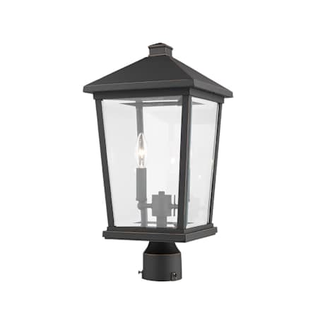 Z-Lite Beacon 2 Light 20" Tall Outdoor Single Head Marine Grade Post Light with Round Post Mount Oil Rubbed Bronze