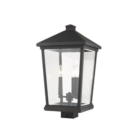 Z-Lite Beacon 3 Light 22" Tall Outdoor Single Head Marine Grade Post Light Oil Rubbed Bronze