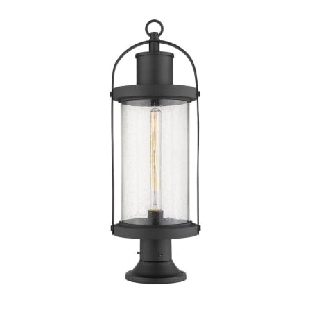 Z-Lite Roundhouse 27" Tall Outdoor Pier Mount Post Light with Round Mounting Base Black