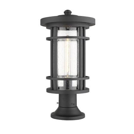 Z-Lite Jordan 20" Tall Outdoor Pier Mount Post Light with Round Post Mount Black
