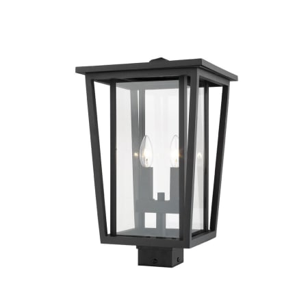 Z-Lite Seoul 2 Light 18" Tall Outdoor Single Head Post Light Black