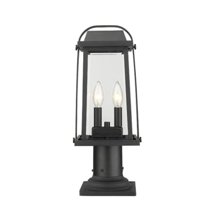 Z-Lite Millworks 2 Light 19" Tall Outdoor Pier Mount Post Light Black
