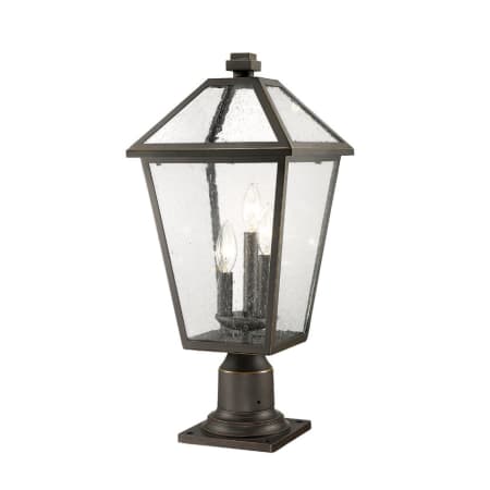 Z-Lite Talbot 3 Light 22" Tall Outdoor Pier Mount Post Light Rubbed Bronze