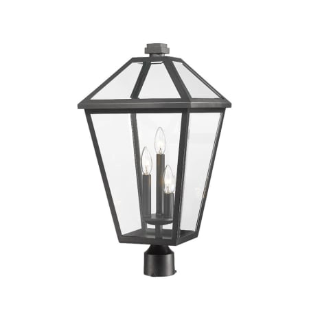 Z-Lite Talbot 3 Light 24" Tall Outdoor Single Head Post Light Black