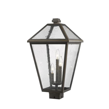 Z-Lite Talbot 3 Light 22" Tall Outdoor Single Head Post Light Rubbed Bronze