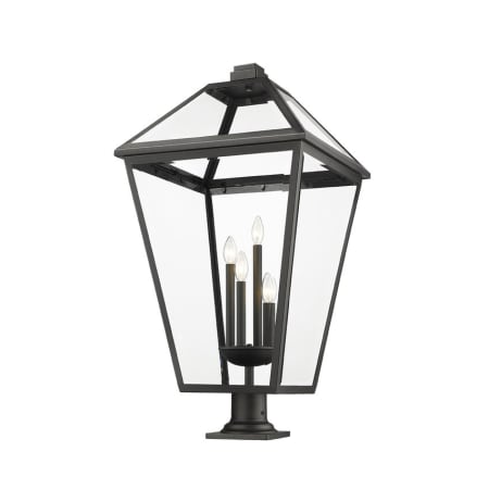 Z-Lite Talbot 4 Light 37" Tall Marine Grade Outdoor Single Head Post Light Black