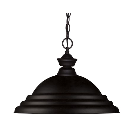 Z-Lite Pendant Lights 1 Light Pendant with Stepped Matte Black Metal Shade Matte Black