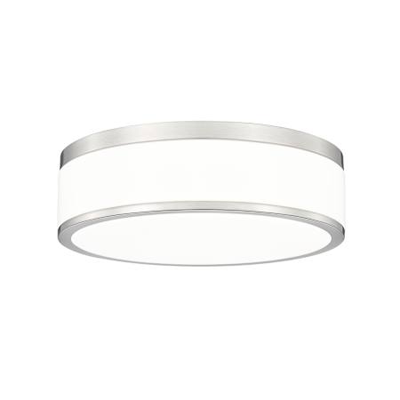 Z-Lite Ballord 12" Wide Flush Mount Drum Ceiling Fixture Brushed Nickel